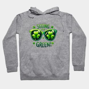 Seeing Green! - St. Patrick's Day Clover Glasses Hoodie